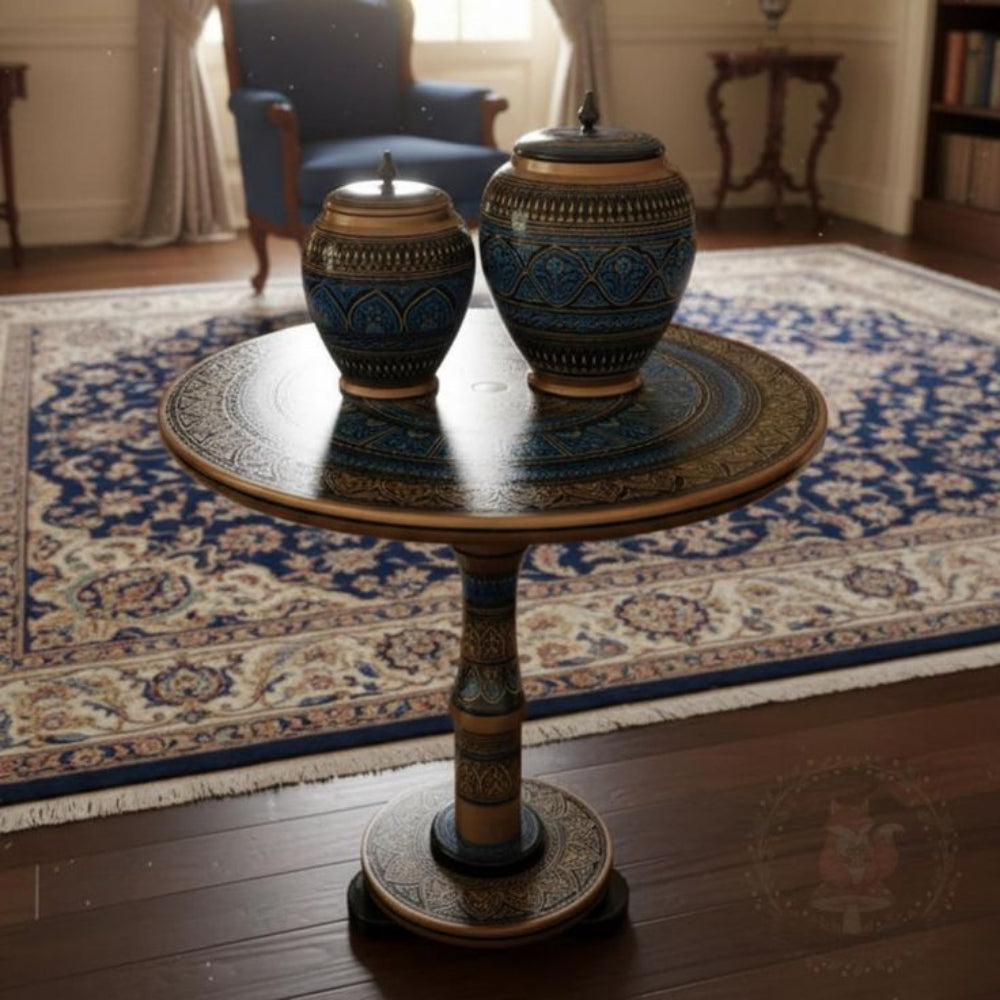 Handcrafted Naqshi Art Accent Table – Premium Decorative Wooden Side Table