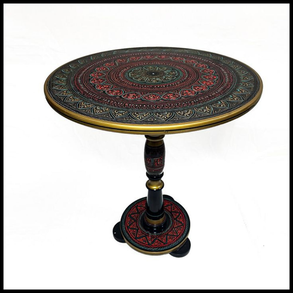 Handcrafted Naqshi Art Accent Table – Premium Decorative Wooden Side Table