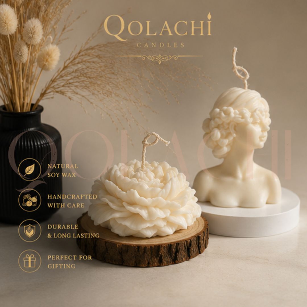 Lumière Duo — Goddess & Bloom Sculptural Candle Set | Qolachi Signature