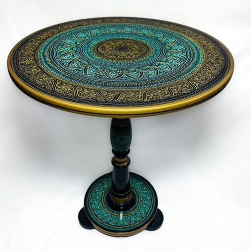 Handcrafted Naqshi Art Accent Table – Premium Decorative Wooden Side Table