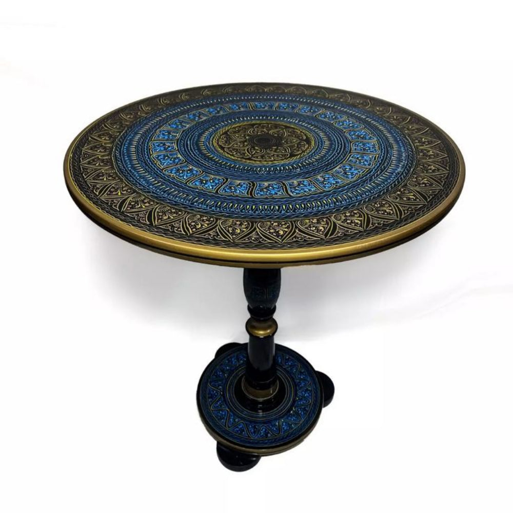 Handcrafted Naqshi Art Accent Table – Premium Decorative Wooden Side Table
