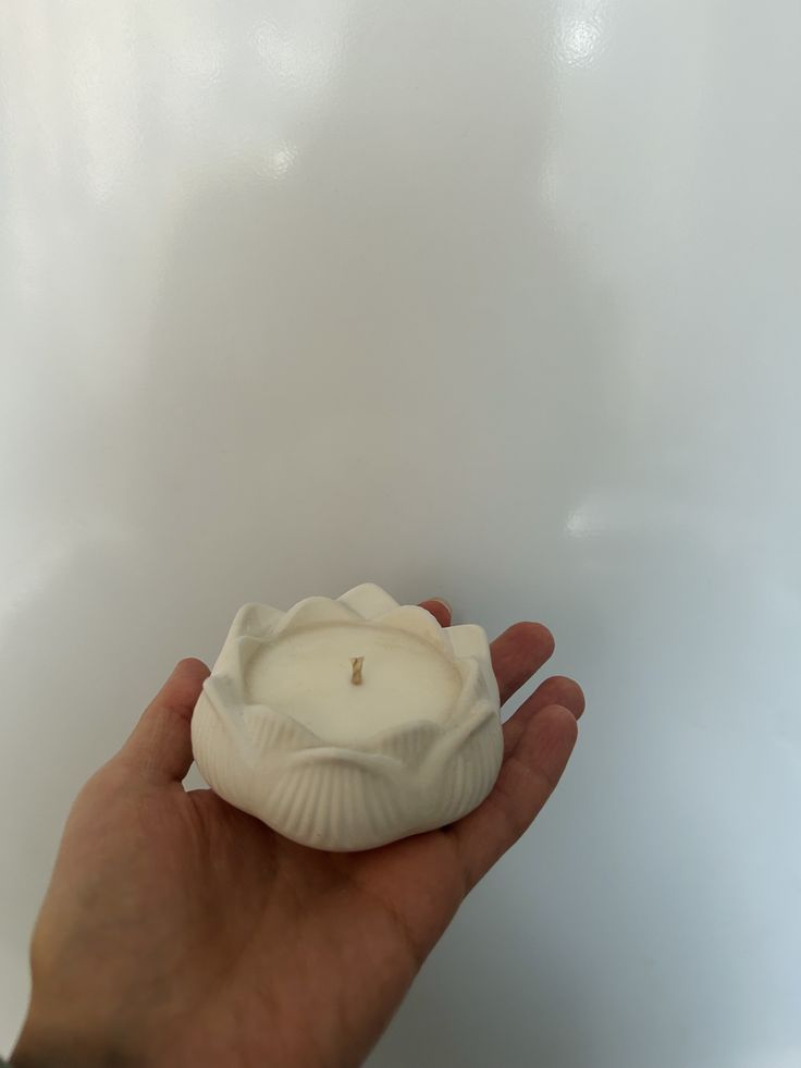 Lotus Bloom Ceramic Candle Vessel — Qolachi Signature