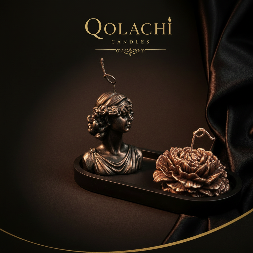 Lumière Duo — Goddess & Bloom Sculptural Candle Set | Qolachi Signature