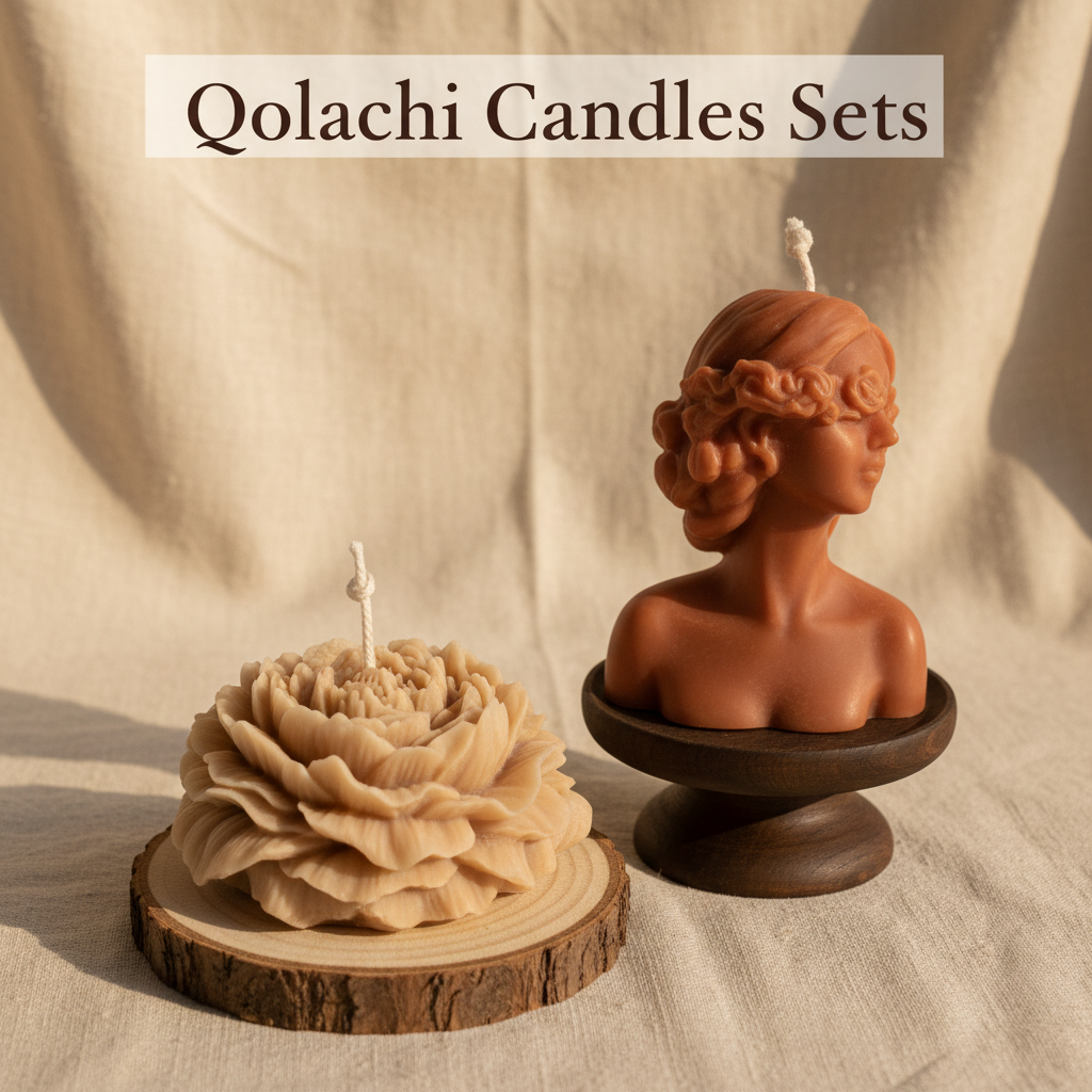 Lumière Duo — Goddess & Bloom Sculptural Candle Set | Qolachi Signature