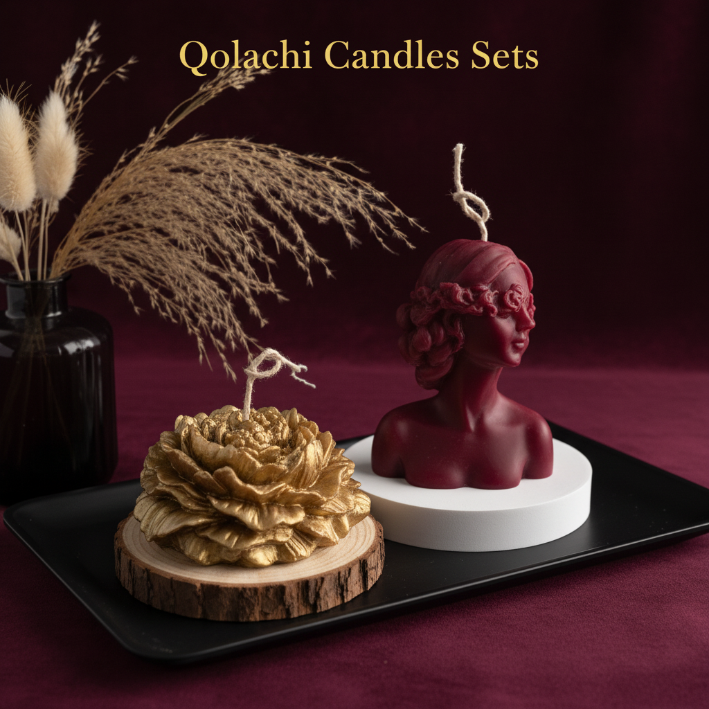 Lumière Duo — Goddess & Bloom Sculptural Candle Set | Qolachi Signature