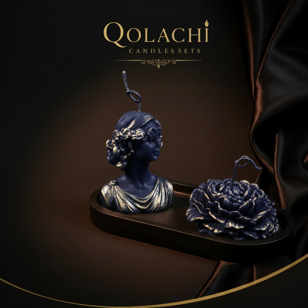 Lumière Duo — Goddess & Bloom Sculptural Candle Set | Qolachi Signature