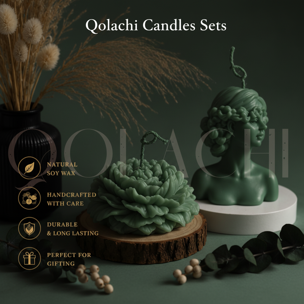 Lumière Duo — Goddess & Bloom Sculptural Candle Set | Qolachi Signature