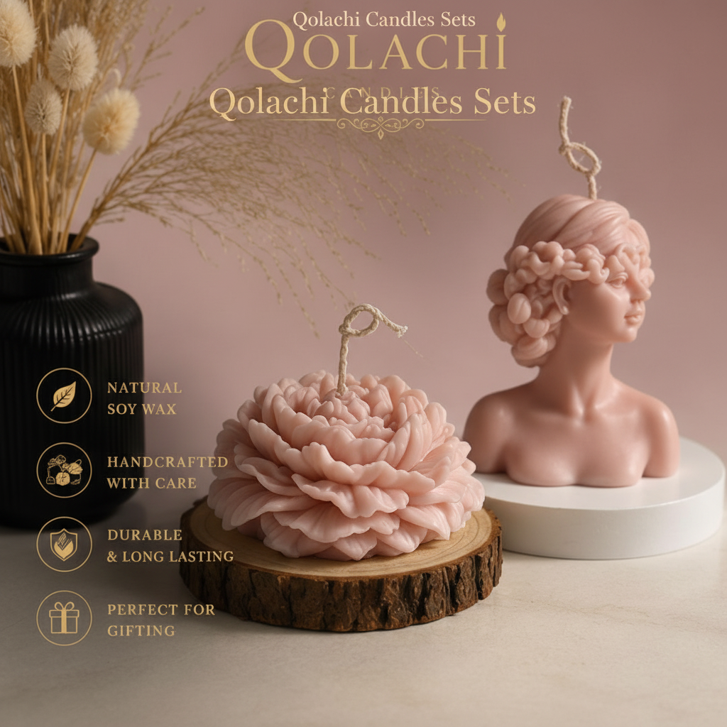 Lumière Duo — Goddess & Bloom Sculptural Candle Set | Qolachi Signature
