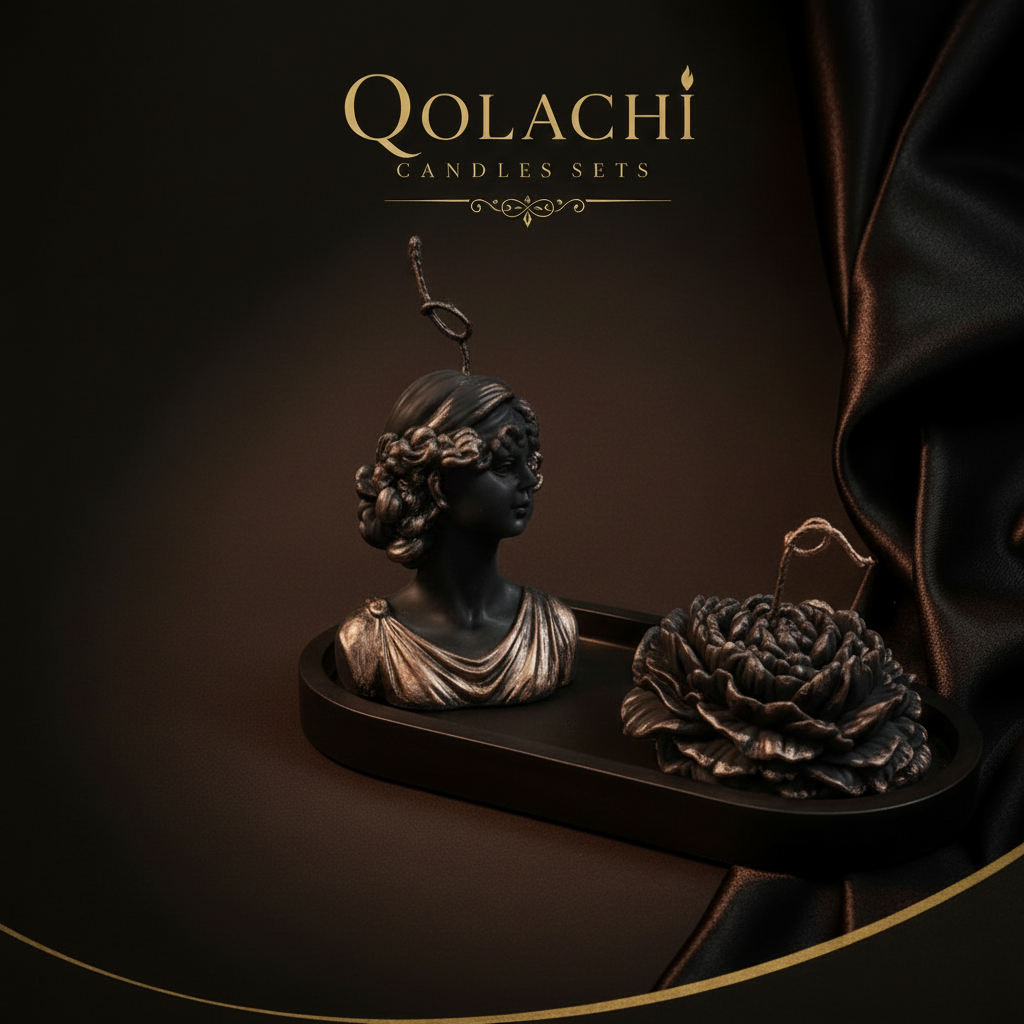 Lumière Duo — Goddess & Bloom Sculptural Candle Set | Qolachi Signature