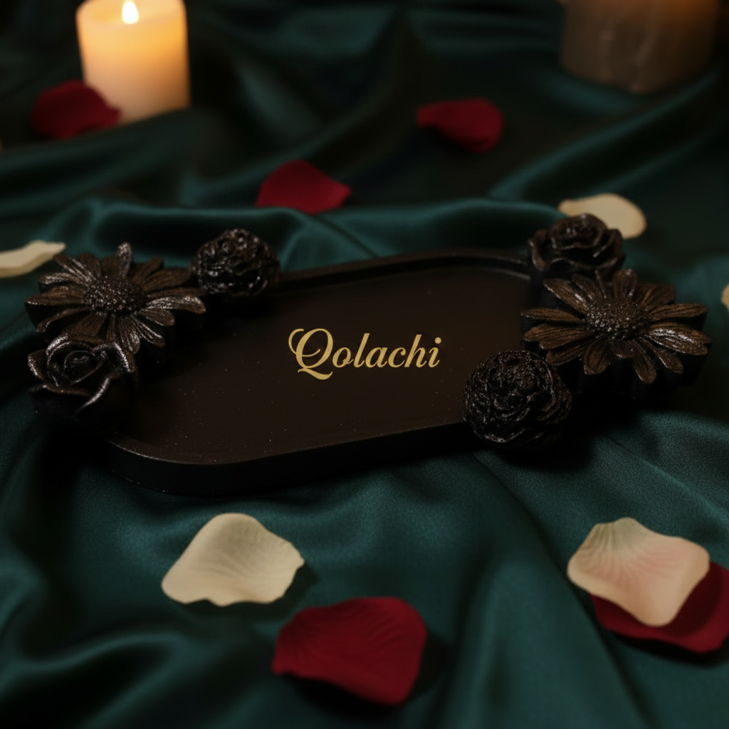 Premium Bloom Eternal Tray — Sculpted Floral Artisan Oval