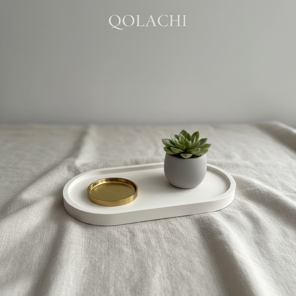 Qolachi Artisan Oval Tray (One Tone)