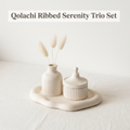 Qolachi Ribbed Serenity Trio — Artisan Décor Bundle Set