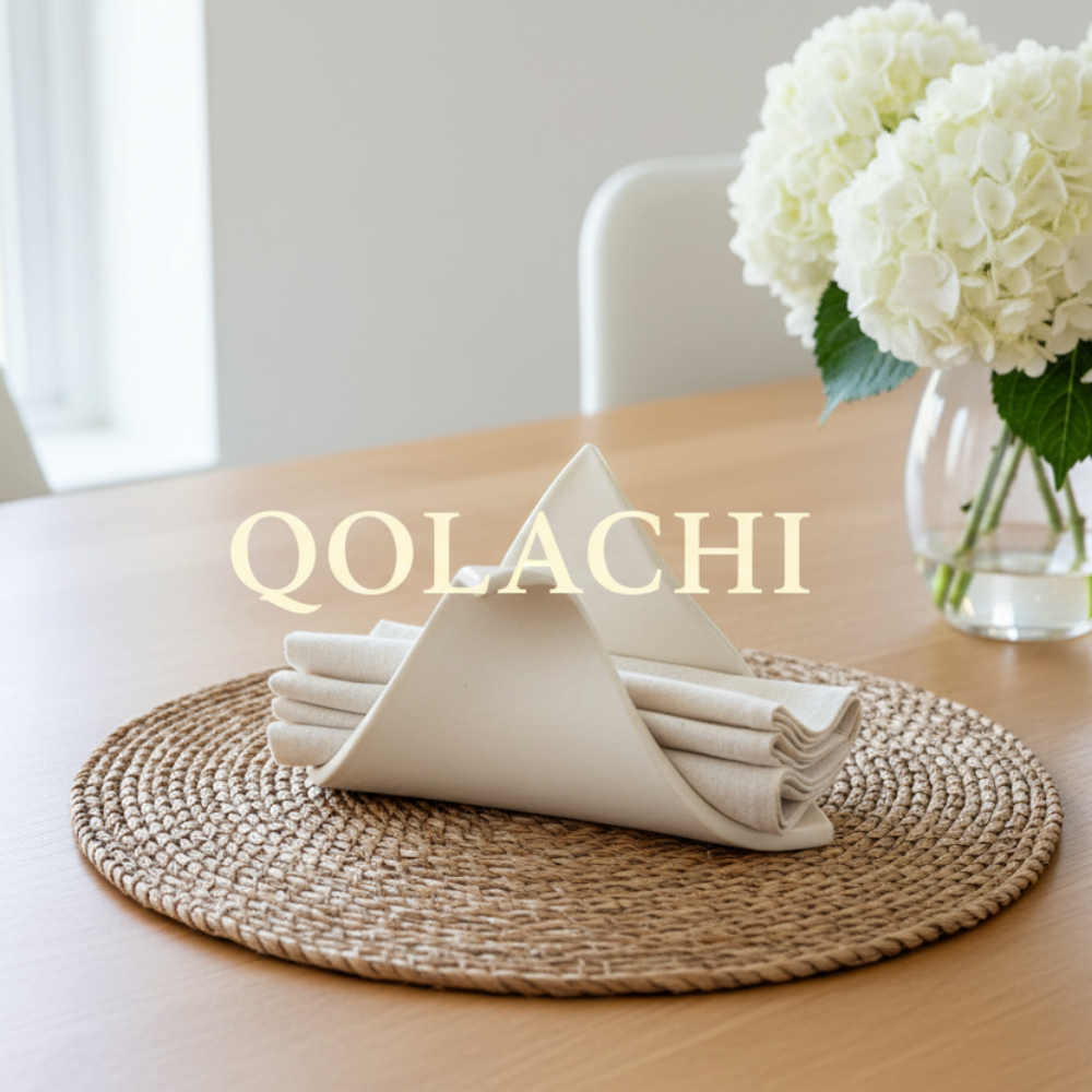 Qolachi Tidewwave ceramic napkin holder - Ivory White lifestyle
