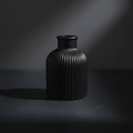 Rida Ribbed Bud Vase - Jet Black by Qolachi Interiors