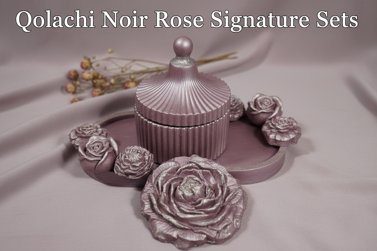 Dusty Mauve × Silver - Qolachi Noir Rose Signature Set