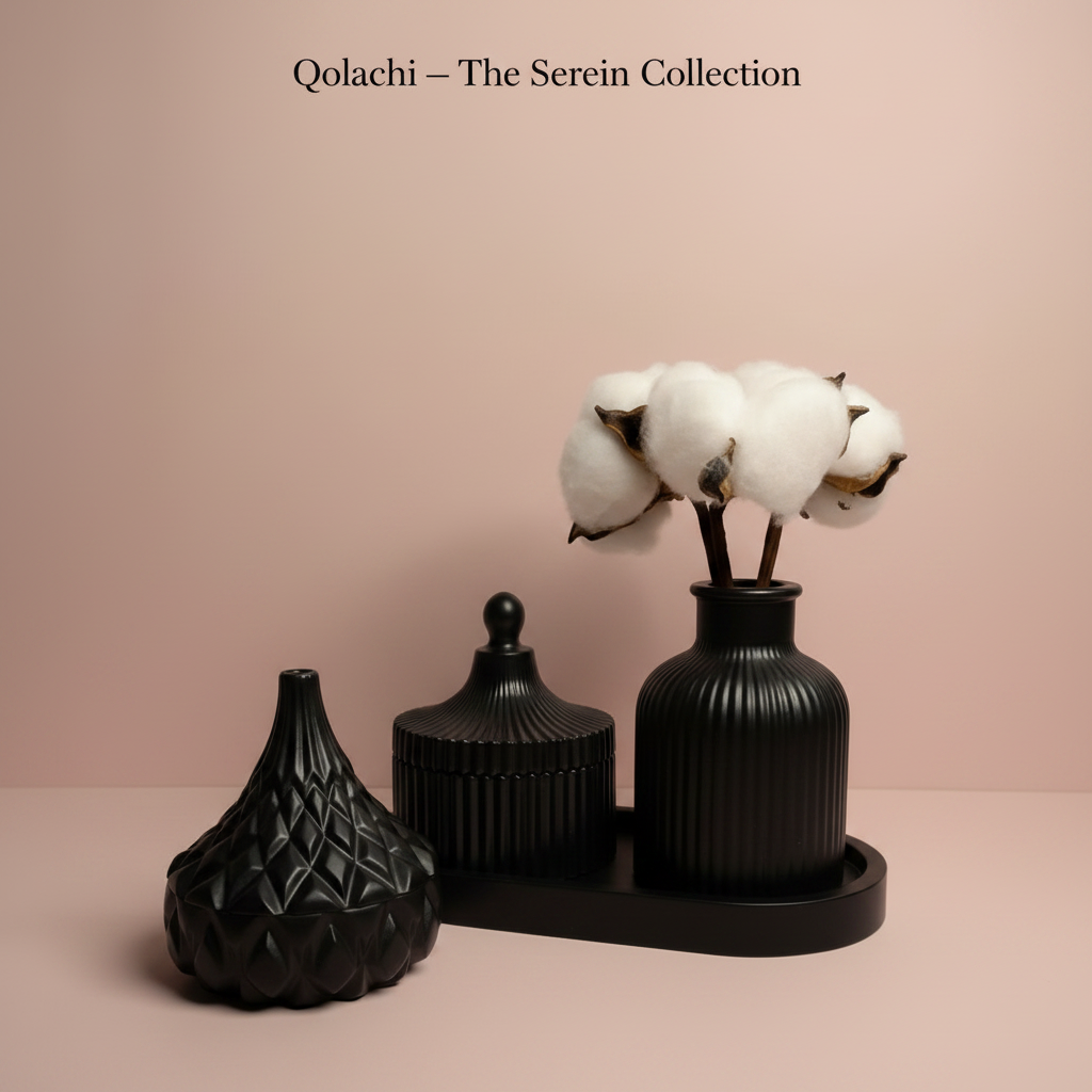 Serein Collection matte black ceramic set