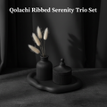 Qolachi Ribbed Serenity Trio Set — Charcoal Gray