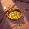 Stone Textured Aura Round Tray – Handcrafted Jewelry Tray