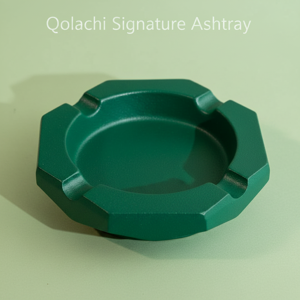 Qolachi Signature Octagon Ashtray in green