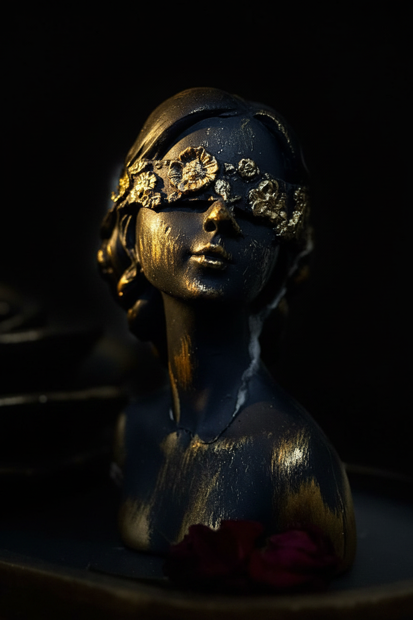 Goddess of Silence — Handcrafted Floral Crown Bust