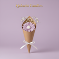 Bloom & Glow Lavender Purple Flower Bouquet Candle by Qolachi