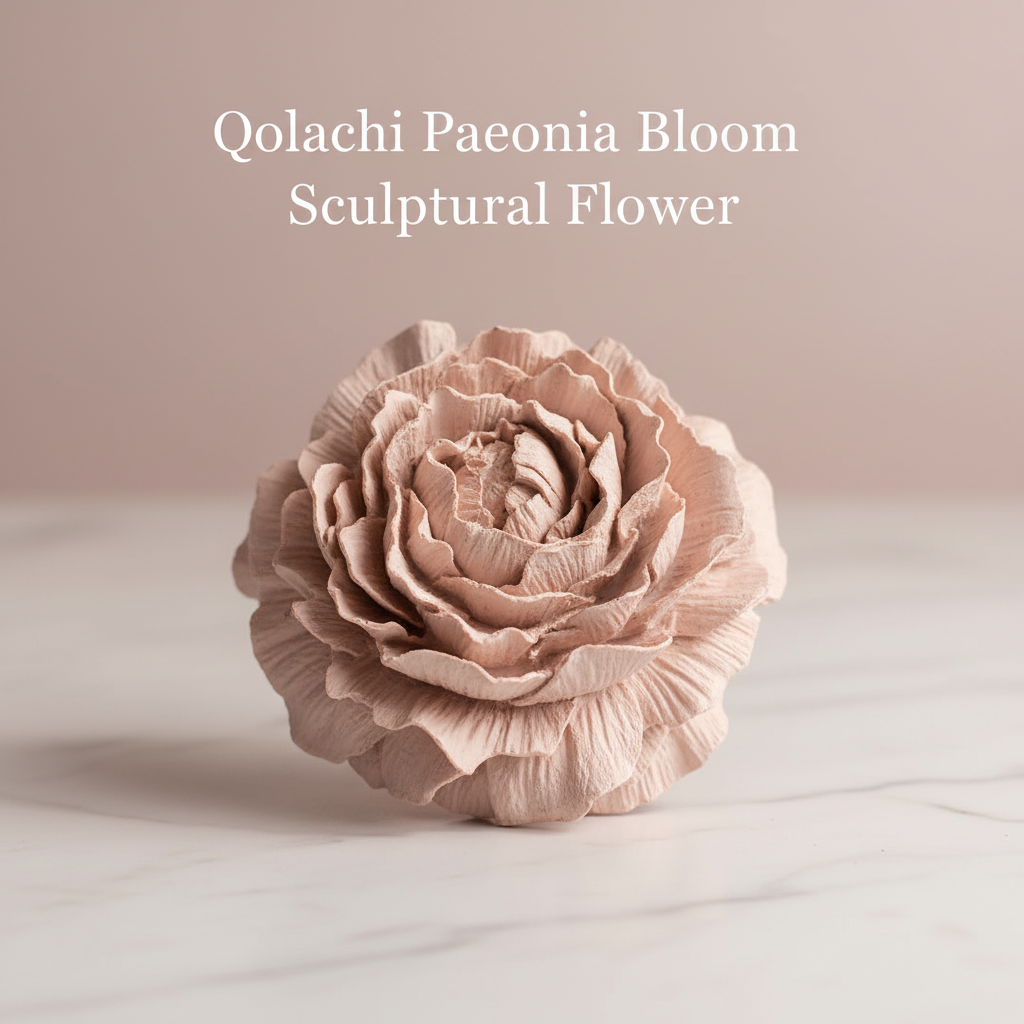 Paeonia Bloom handcrafted ceramic sculptural flower in Blush Pink