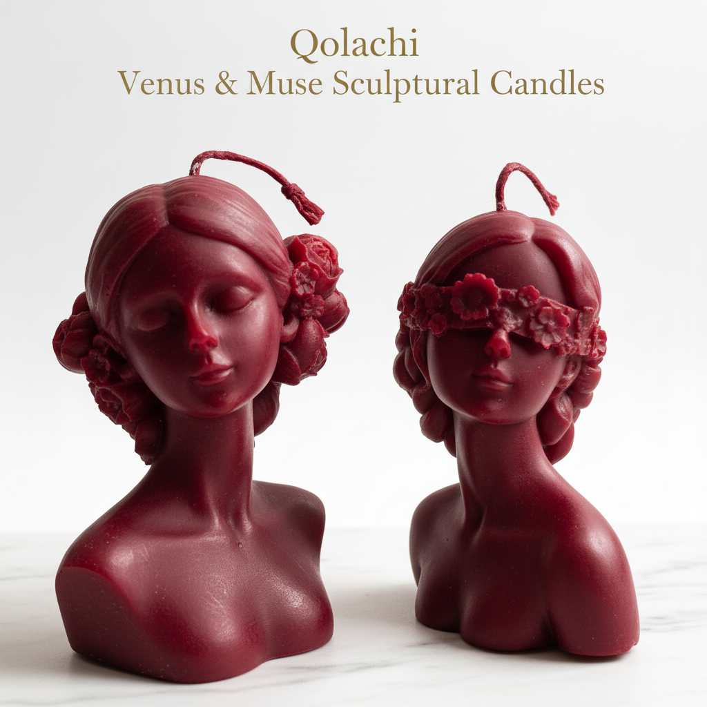 Qolachi Venus & Muse Sculptural Candles - Red wax variant