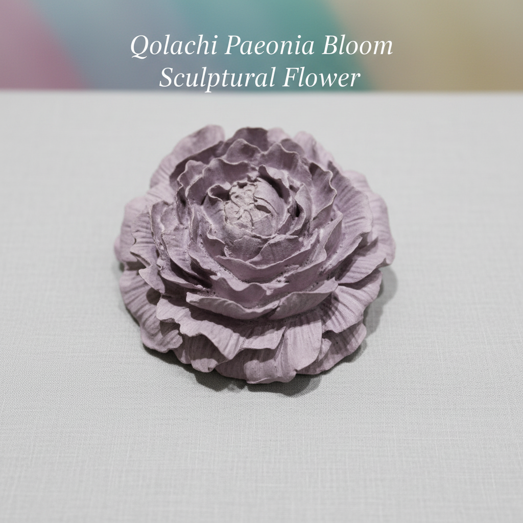 Paeonia Bloom handcrafted ceramic sculptural flower in Lavender Purple