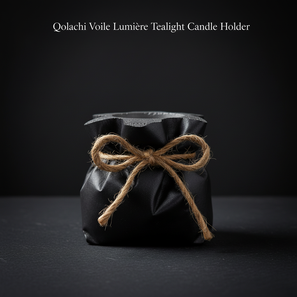 Voile Lumière Tealight Candle Holder — Pearl Black