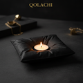 Qolachi Pillow Stone - Onyx Black matte candle holder