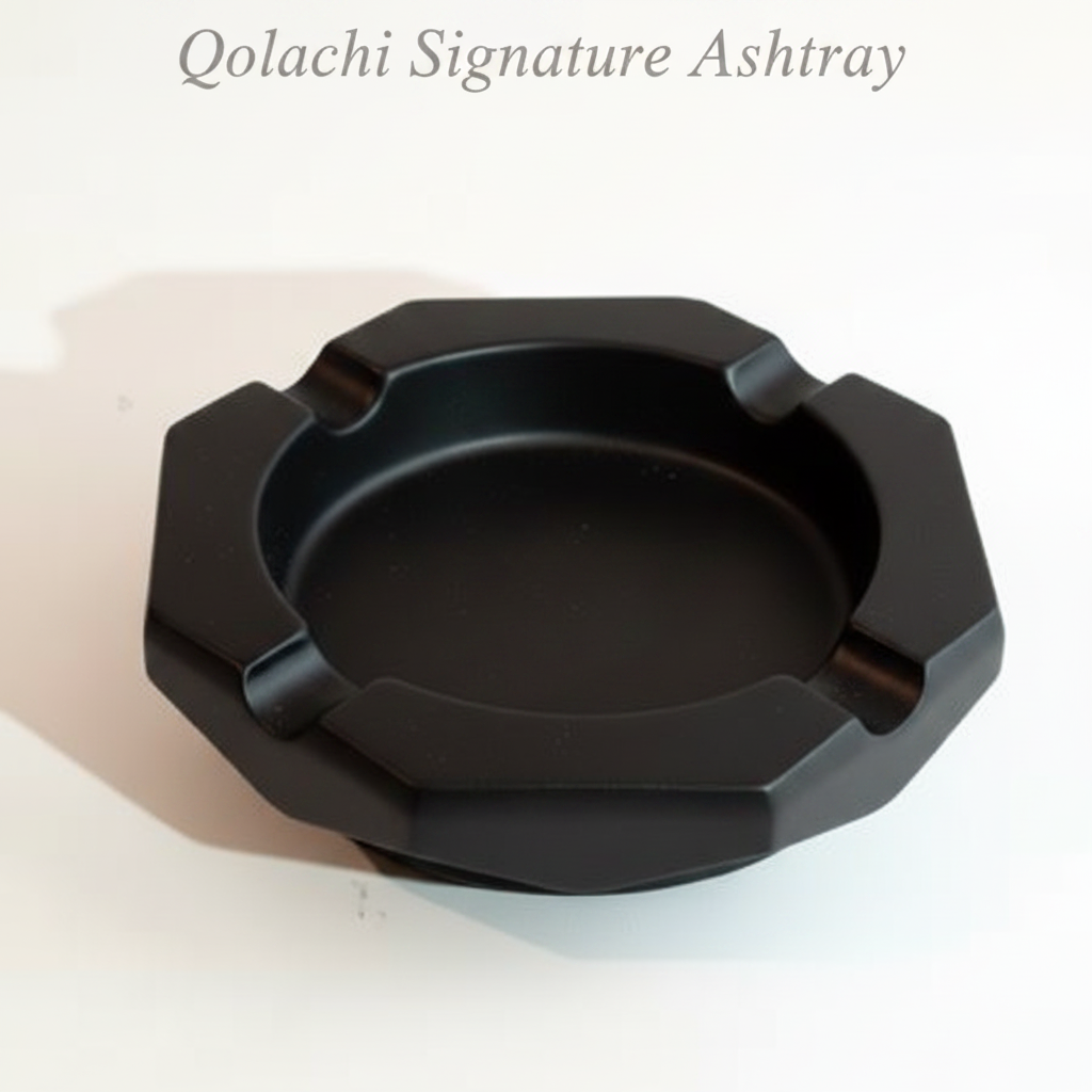 Qolachi Signature Octagon Ashtray in black