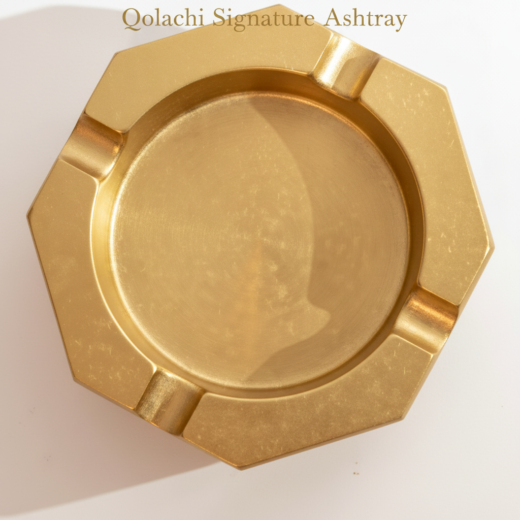 Qolachi Signature Octagon Ashtray in gold