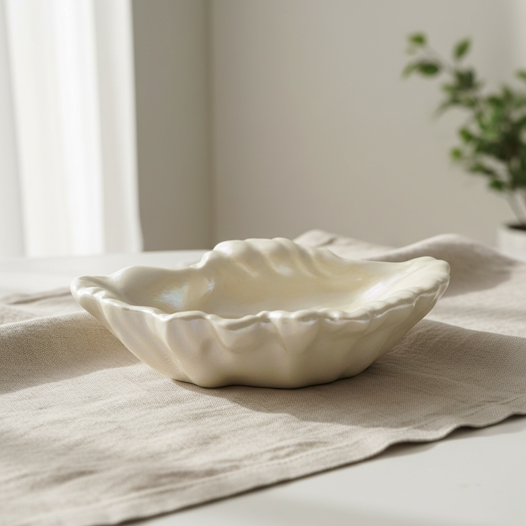 Vintage Mid-Century Modern Italian Clamshell Pottery Bowl