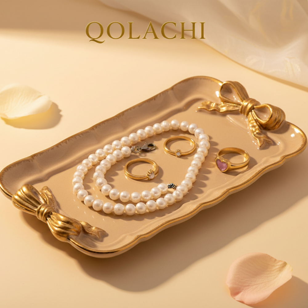 Qolachi Bow Bliss Accent Tray