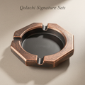 Qolachi Signature Octagon Ashtray in copper-charcoal metallic double-tone