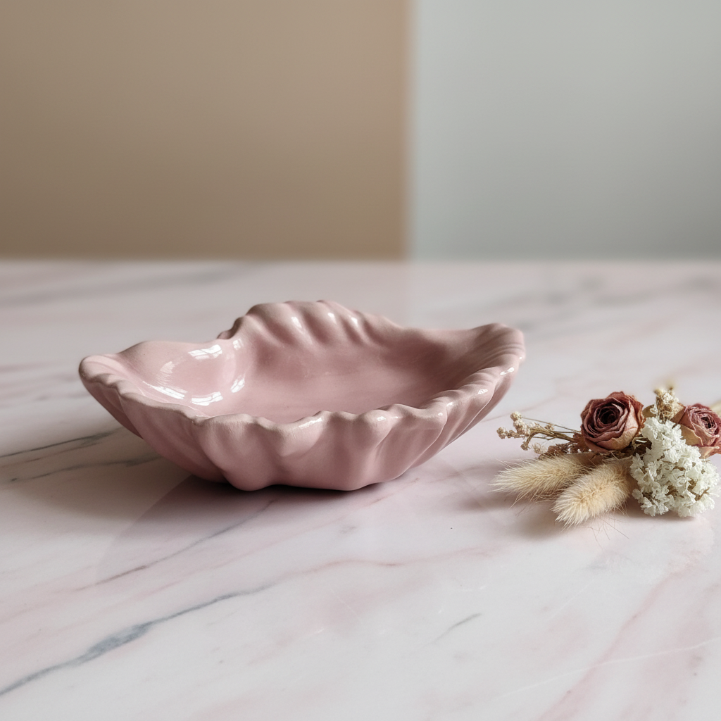 Vintage Mid-Century Modern Italian Clamshell Pottery Bowl
