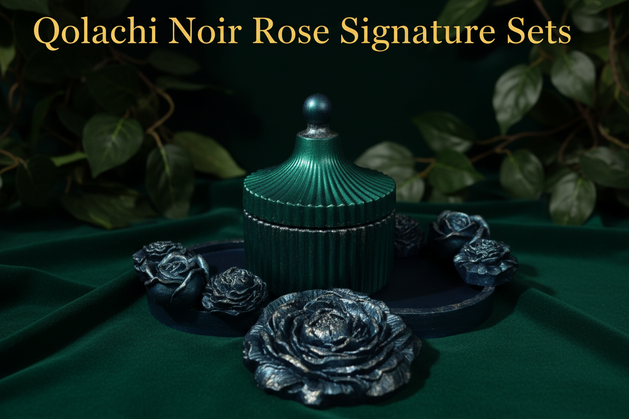 Emerald Noir × Black - Qolachi Noir Rose Signature Set