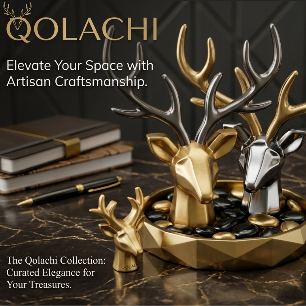Qolachi Monarch Deer Head Organizer - Curated Elegance Collection