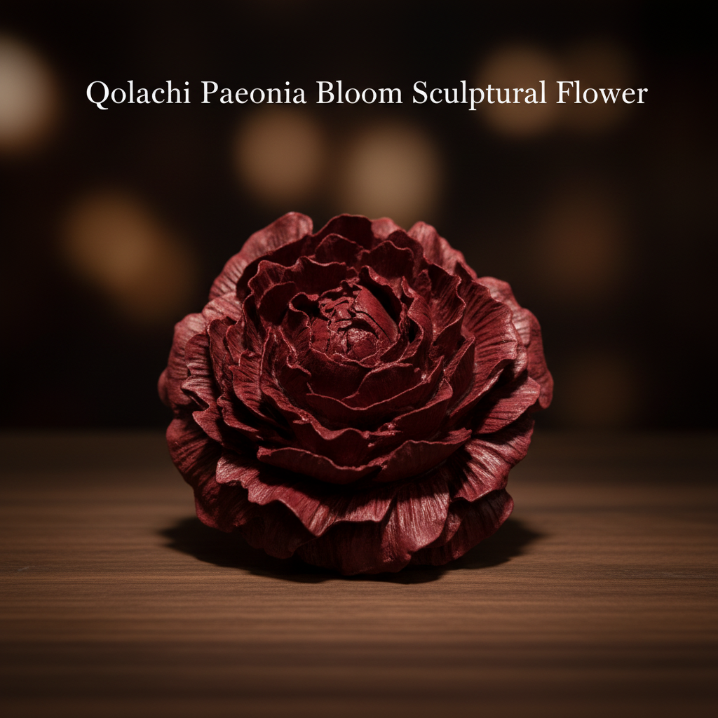 Paeonia Bloom handcrafted ceramic sculptural flower in Red