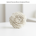 Paeonia Bloom handcrafted ceramic sculptural flower in Ivory White