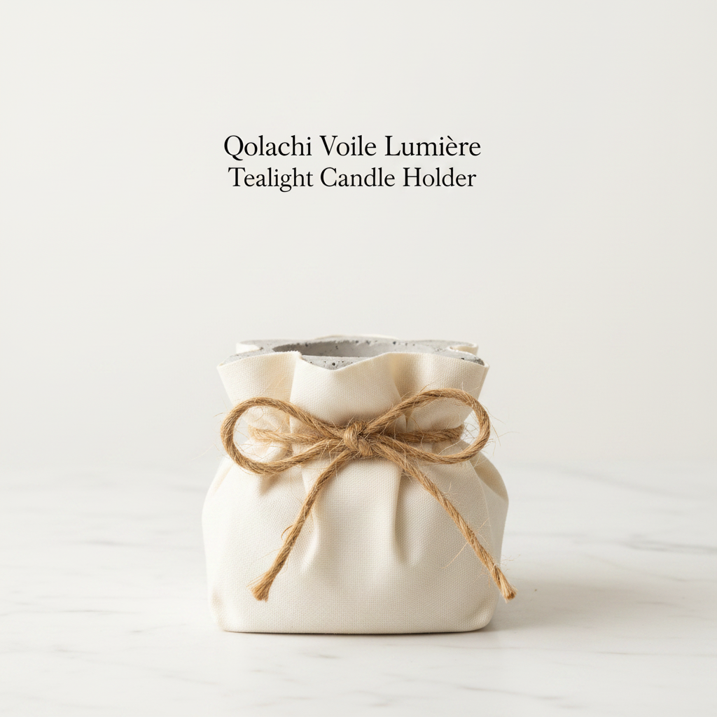 Voile Lumière Tealight Candle Holder — Ivory White