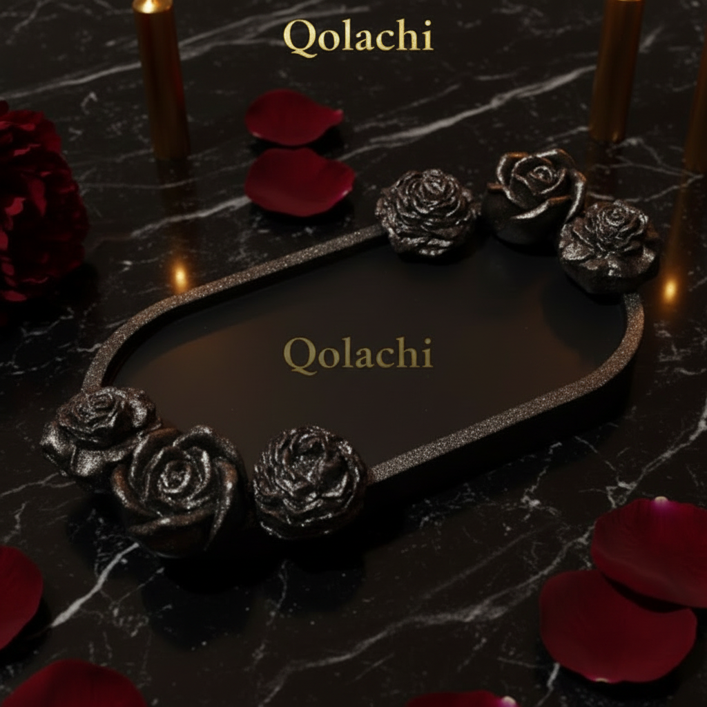 Qolachi Bloom Eternal Tray - Metallic Midnight Black