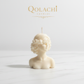 Qolachi Candles — Cream White Single Tone on Marble