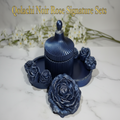 Midnight Navy Blue × Silver - Qolachi Noir Rose Signature Set