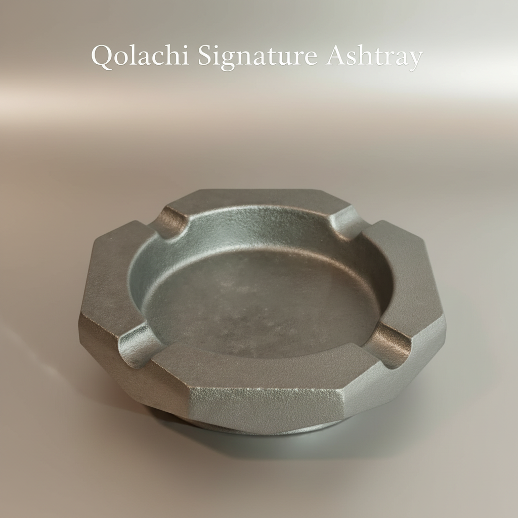 Qolachi Signature Octagon Ashtray in silver