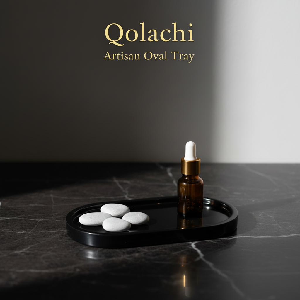 Qolachi Artisan Oval Tray — Premium Metallic Gloss Collection