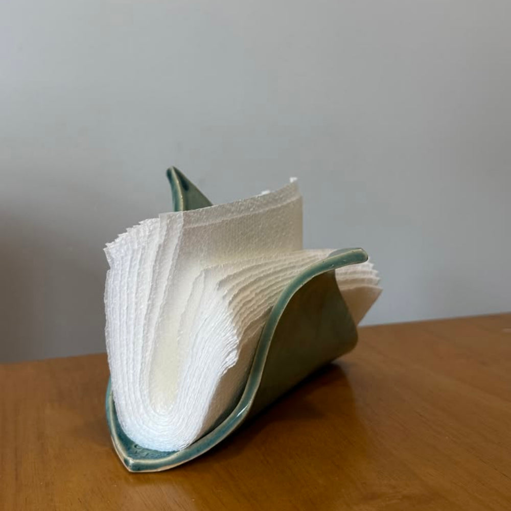 Qolachi Tidewwave ceramic napkin holders - pair view