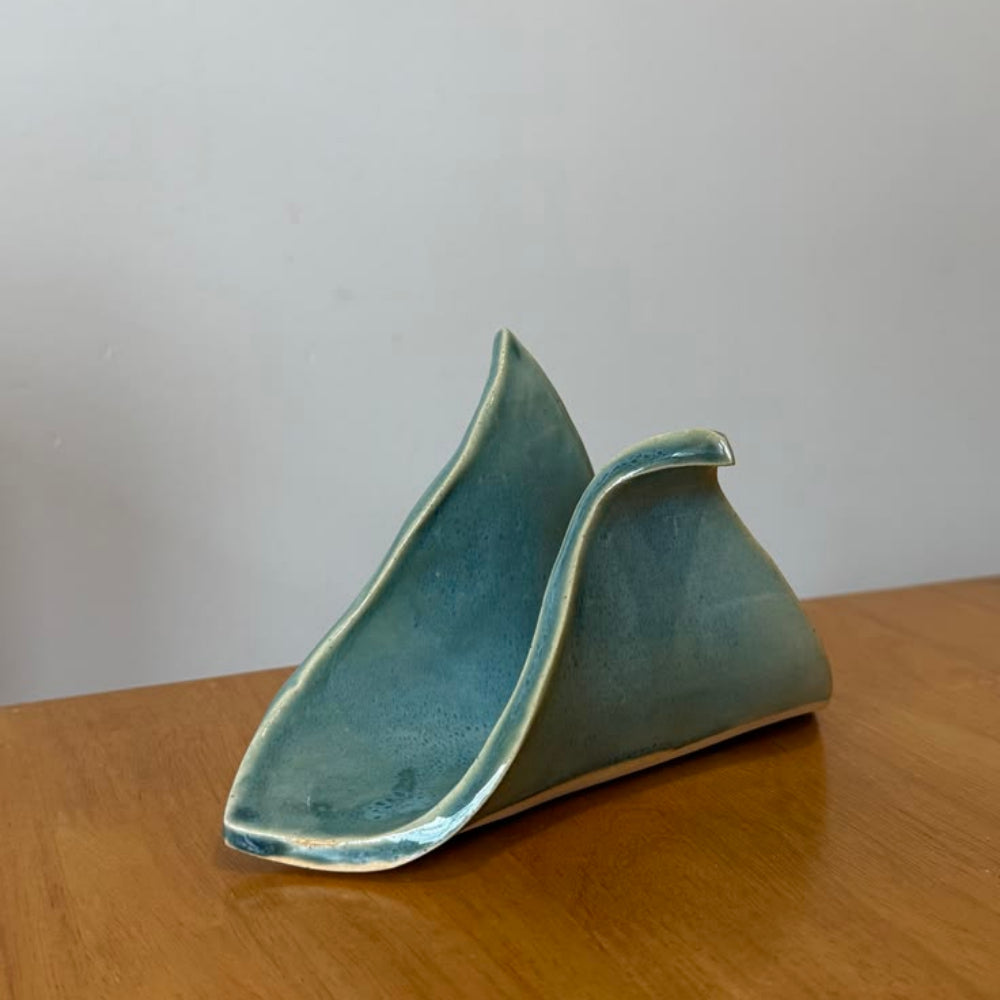 Qolachi Tidewwave ceramic napkin holder - empty sculptural form